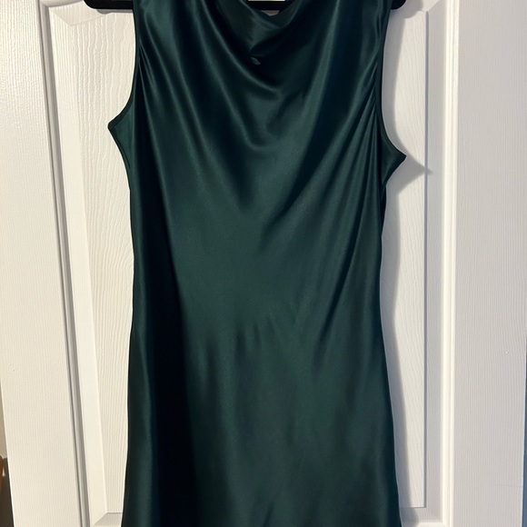 Veronica Beard Maelle Stretch‑Silk Charmeuse Minidress in Pine Green - Picture 7 of 8
